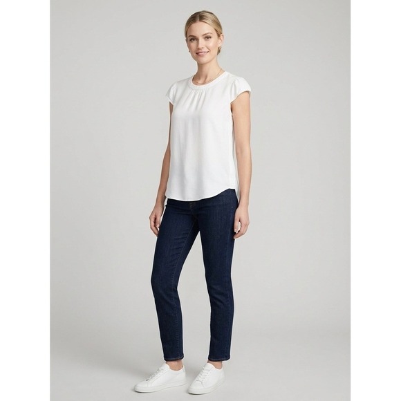 J.Crew Tops - J.Crew White Cap Sleeve Blouse Top Womens Size 4